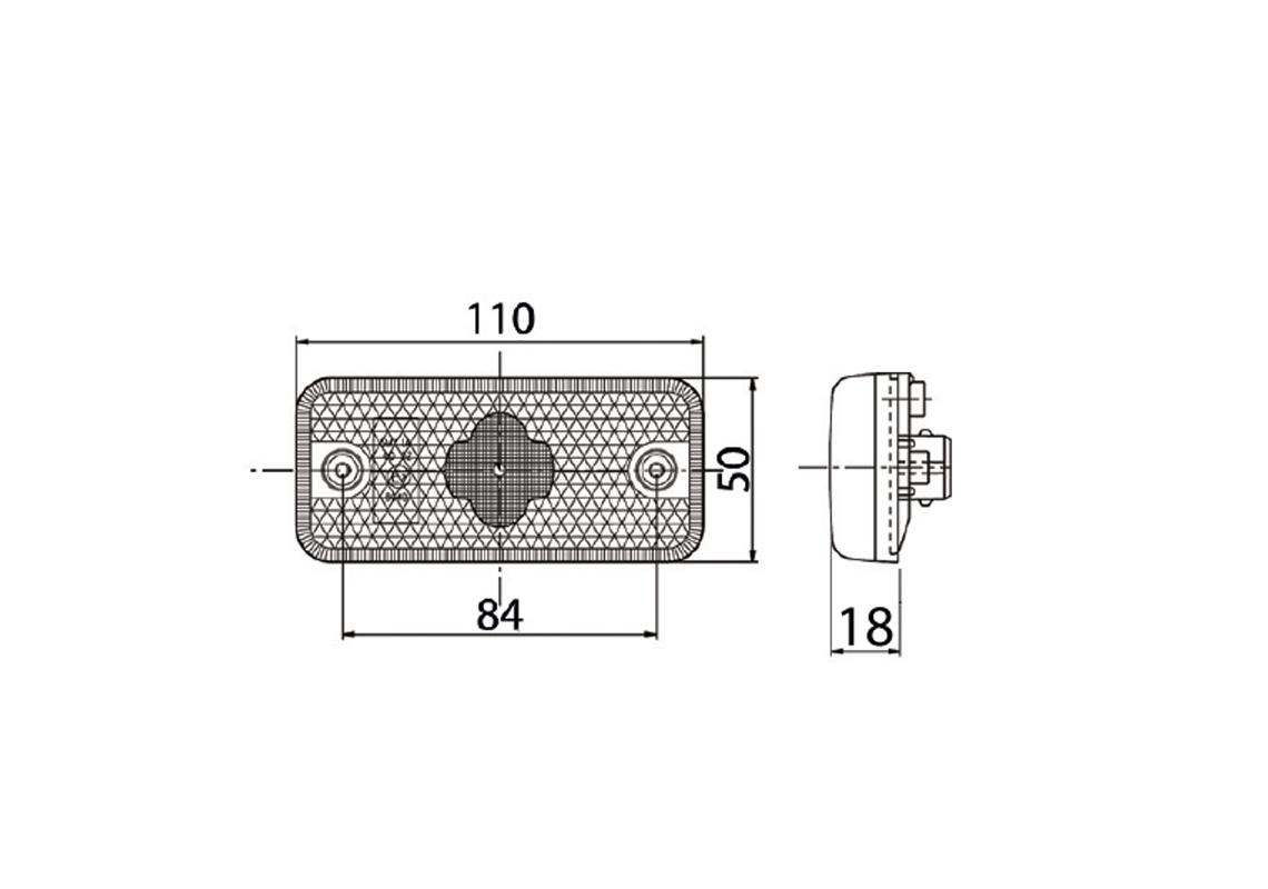 Feu de position latéral LED 24V ambre Manitowoc